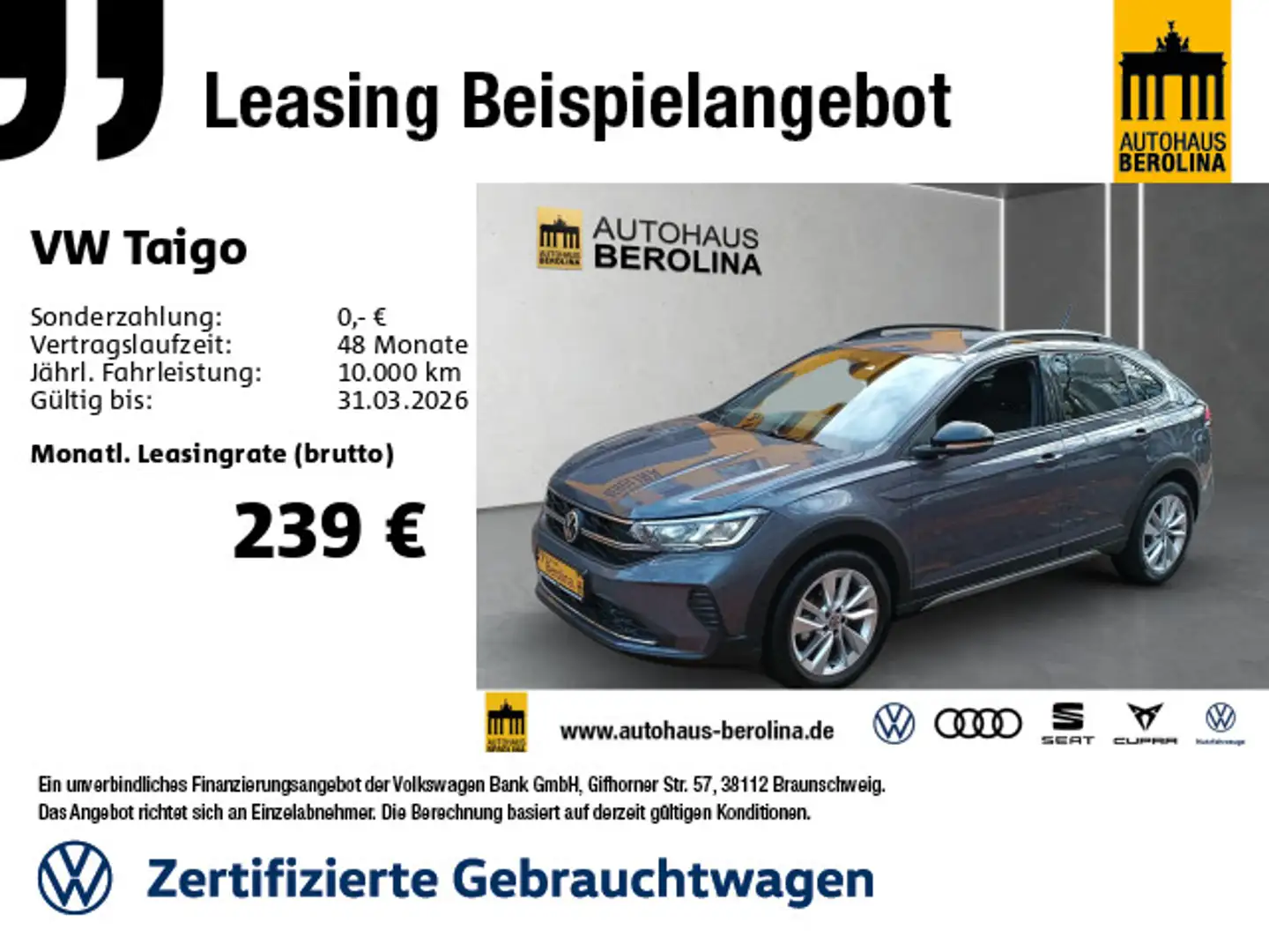 Volkswagen Taigo 1.0 TSI Goal DSG *ACC*NAV*SHZ*App-Connect* Grau - 1