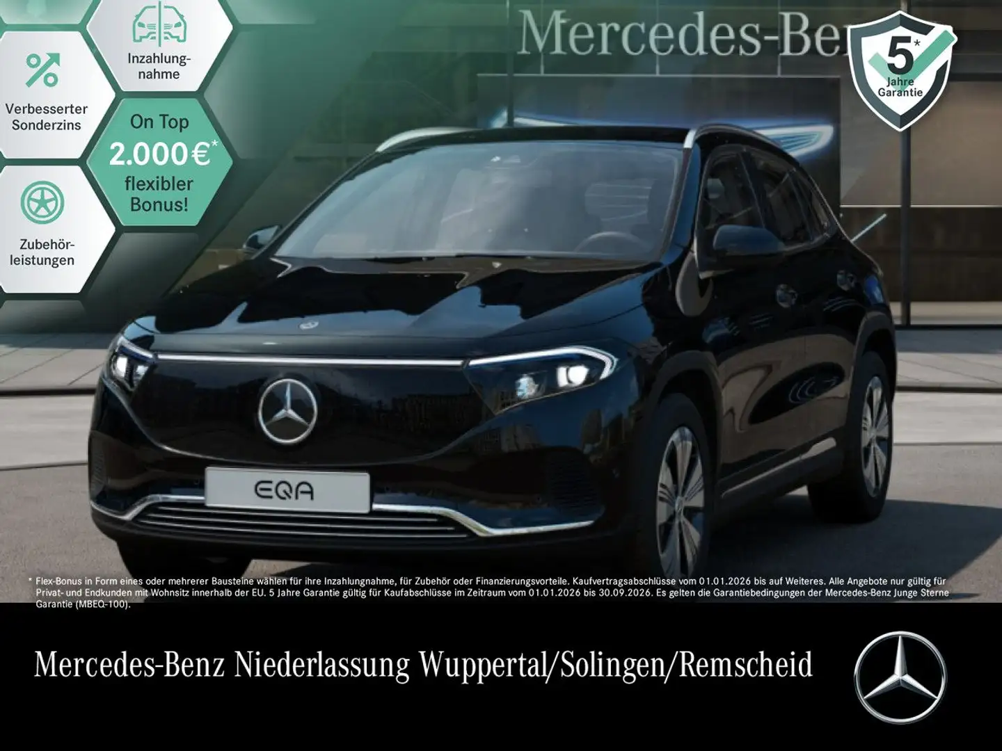 Mercedes-Benz EQA 300 4M PROG+ADVANCED+KAMERA+SPUR Schwarz - 1