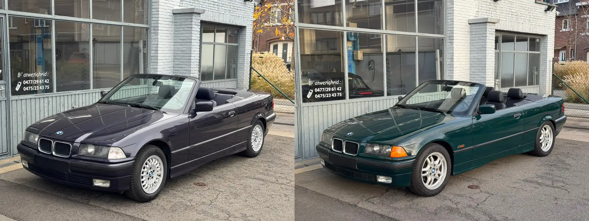 BMW 320 320i Cabriolet E36 2x Auto+Manu Oldtimer✅Cuir Blau - 2
