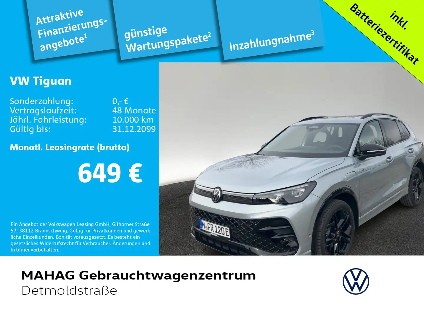 Volkswagen Tiguan 1.5 eHybrid R-Line BlackStyle AHK IQ.Ligh Argent - 1