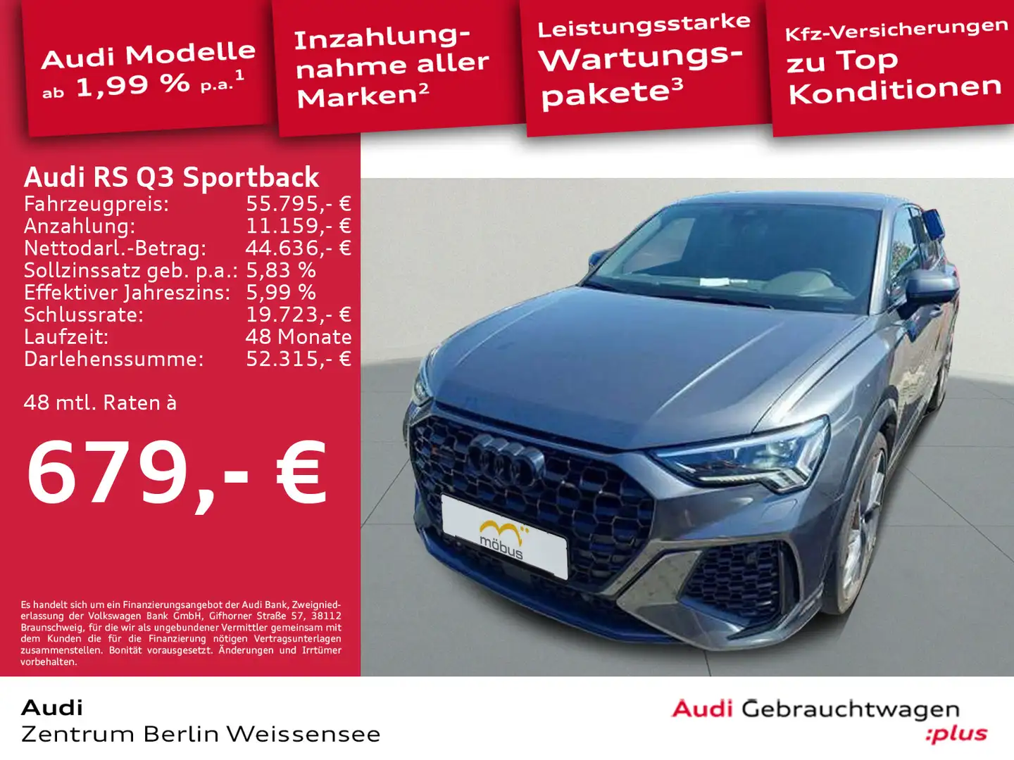Audi RS Q3 2.5 TFSI*MATRIX*RFK*SONOS*AHK** Grau - 1