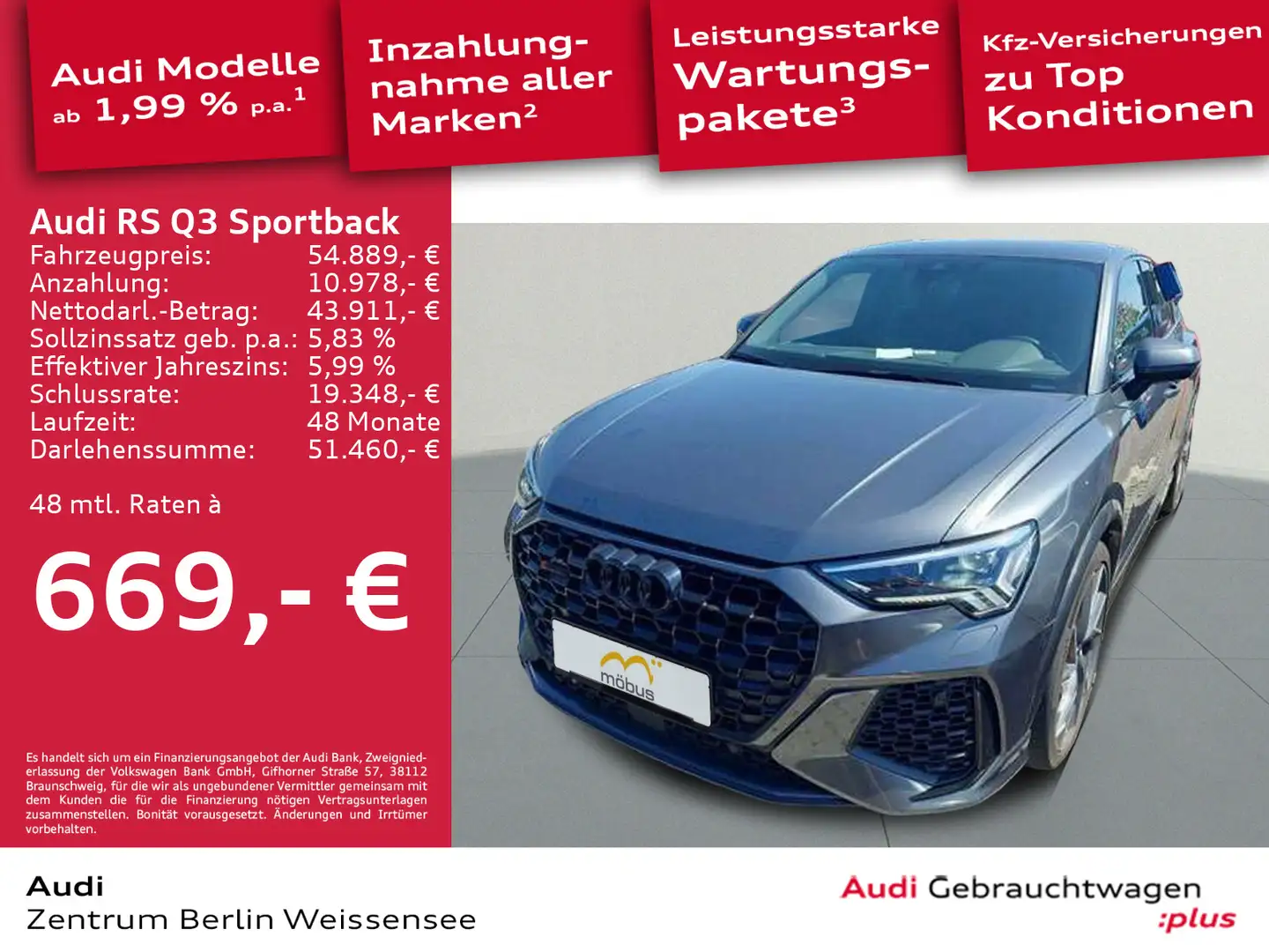 Audi RS Q3 2.5 TFSI*MATRIX*RFK*SONOS*AHK** Gris - 1