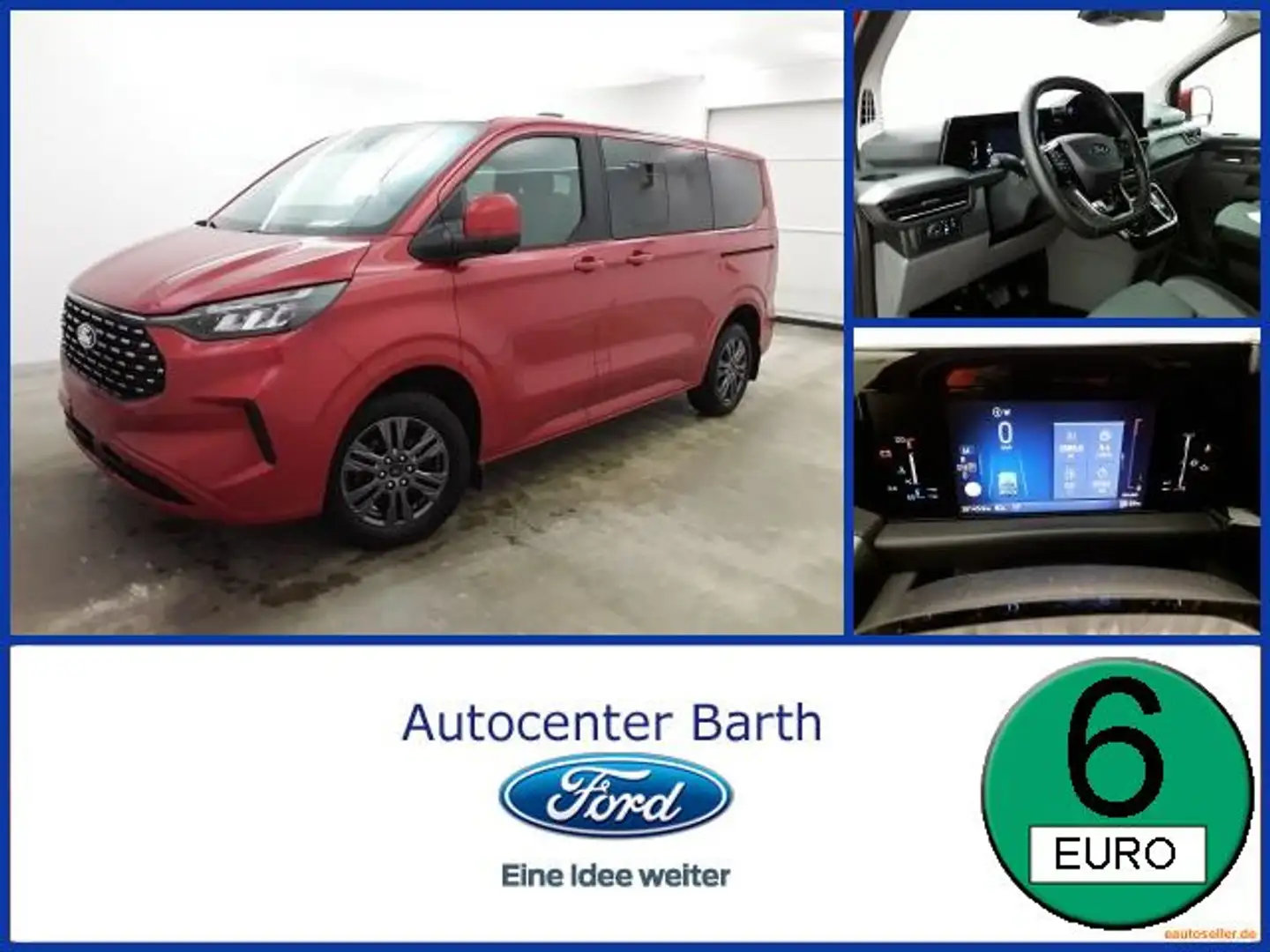 Ford Tourneo Custom 2.0 EcoBlue 320 L1 Titanium 8- Sitzer Rot - 1