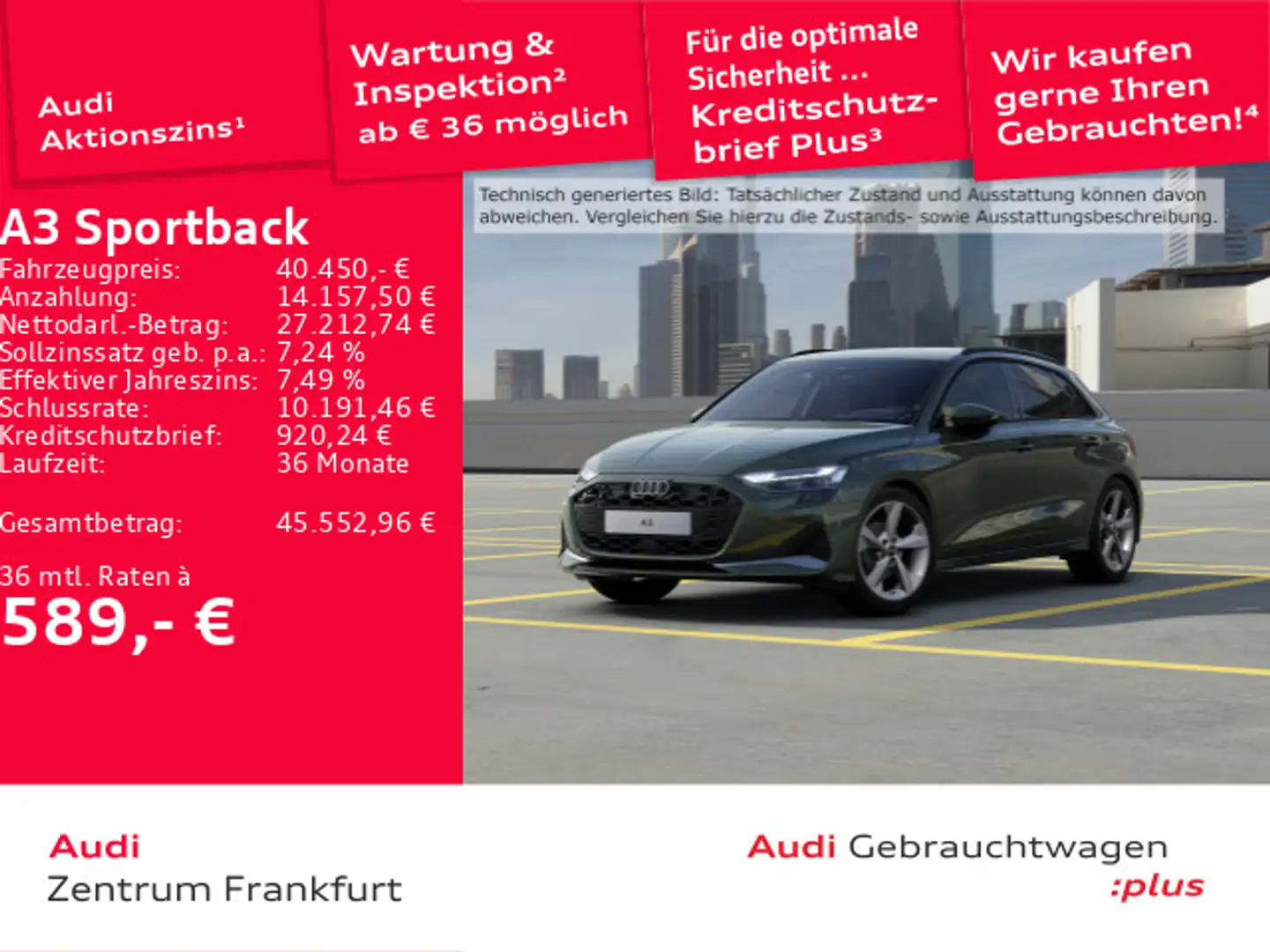Audi A3 35 TDI S tronic advanced LED AHK AC Grün - 1