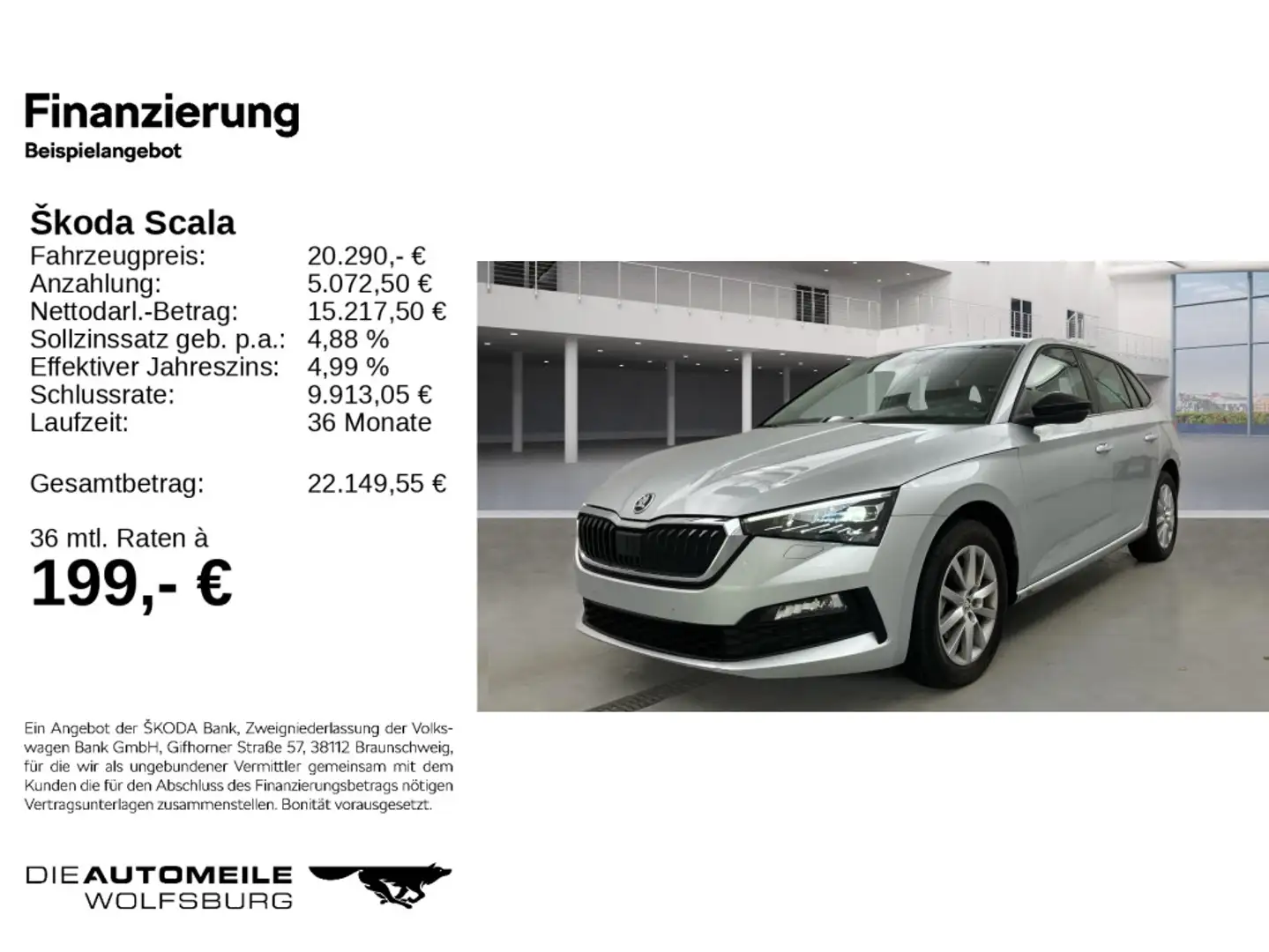 Skoda Scala 1.0TSI DSG Style ACC/KAM/LED/SITZHZ Silber - 2