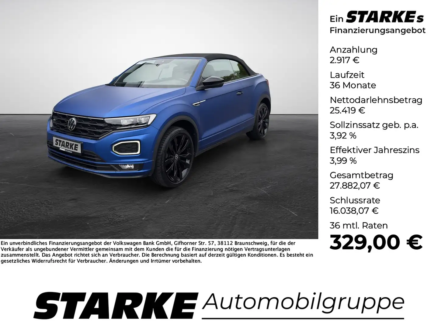 Volkswagen T-Roc Cabriolet 1.5 TSI DSG R-Line Edition Blue Plus Blau - 1