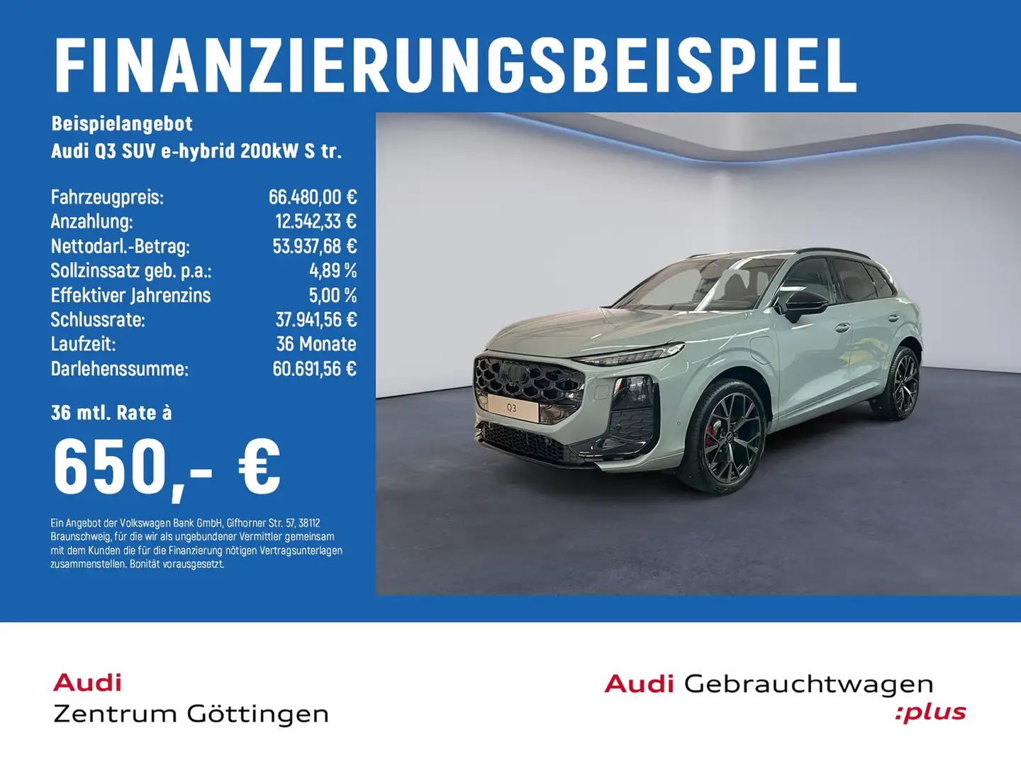 Audi Q3 SUV e-hybrid 200kW S tr. TECH PRO+MATRIX+PANO Grau - 2