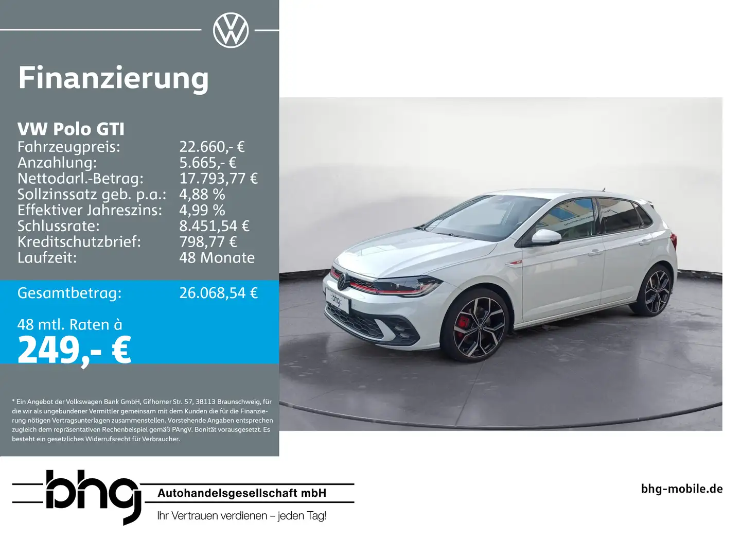 Volkswagen Polo GTI 2.0 TSI DSG *Licht+Sicht*2-Zonen*18`*Ma Weiß - 1