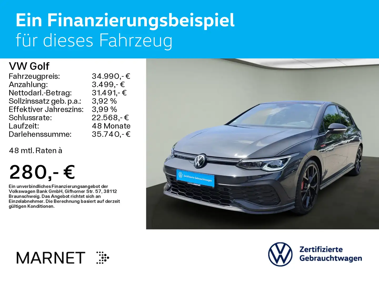 Volkswagen Golf VIII 2.0 TSI DSG GTI CLUBSPORT*BLACK STYLE* Grau - 2
