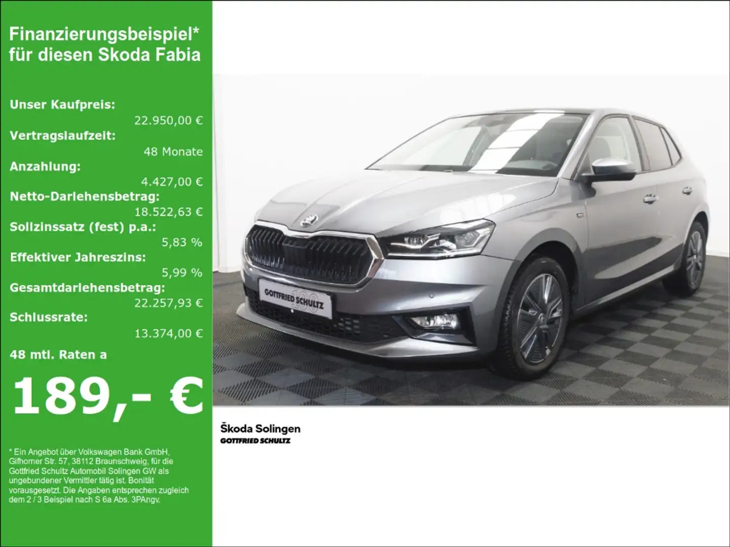 Skoda Fabia 1.5 TSI Drive DSG   Pano   Keyless   TravelAssist Grau - 1