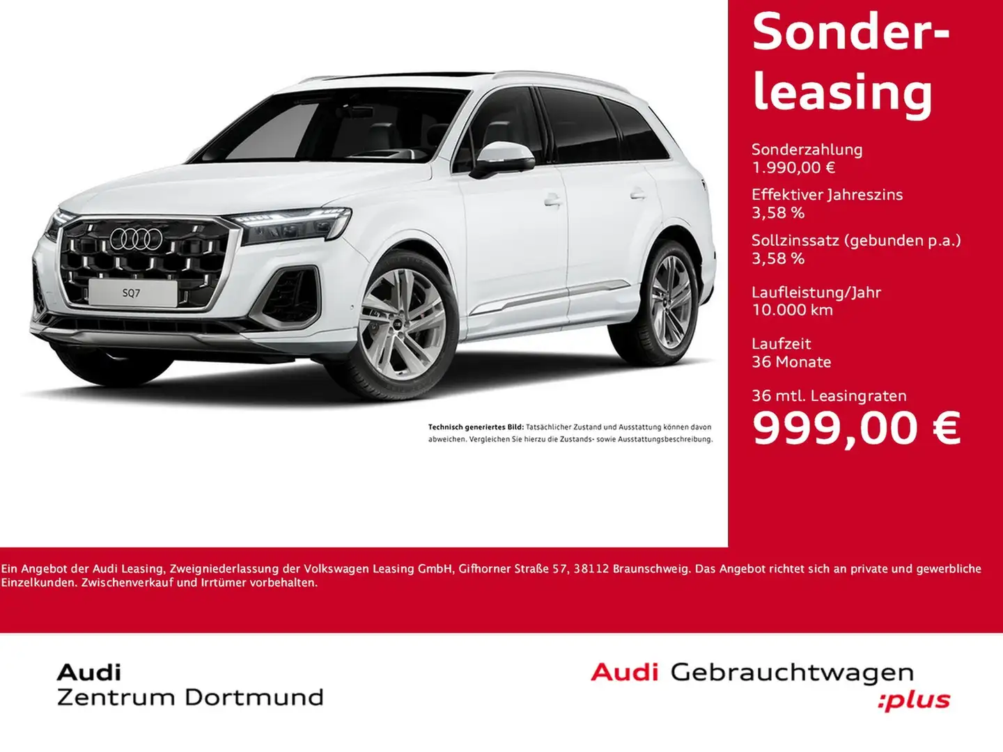 Audi SQ7 quattro PANO B&O AHK 360CAM HDMATRIX HEAD-UP Weiß - 1