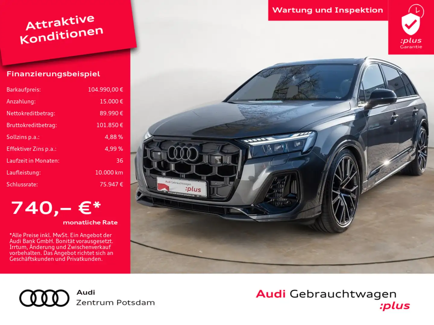 Audi SQ7 TFSI quattro LASER NAVI AHK B&O HUD STAND Grigio - 1