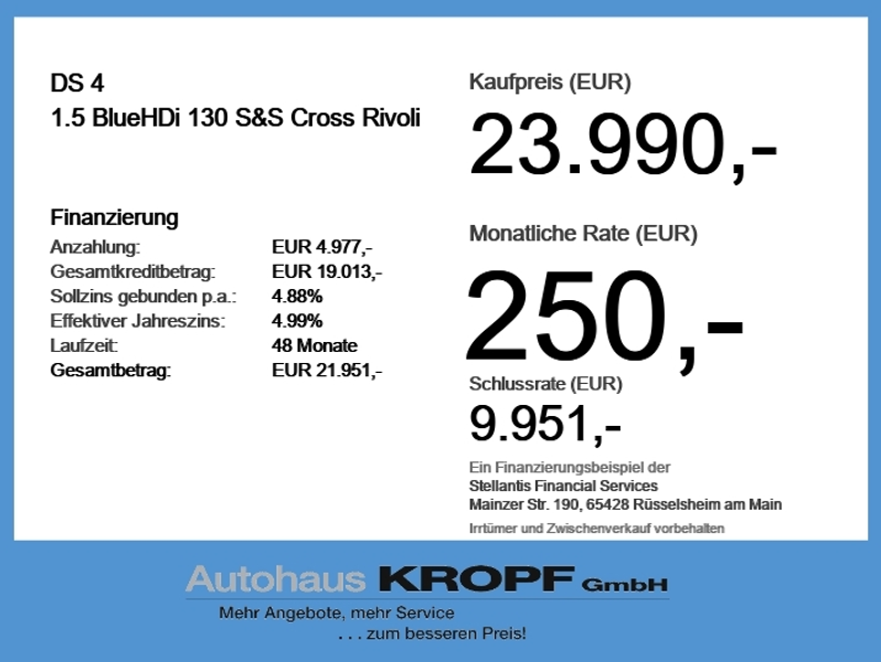 DS Automobiles DS 4 1.5 BlueHDi 130 S&S Cross Rivoli SHZ+Kam. — photo 4
