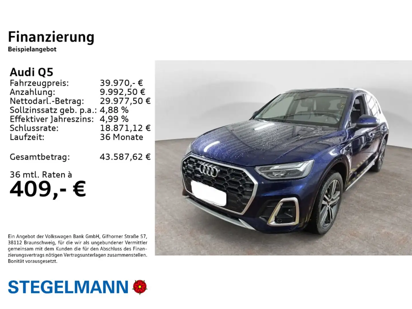 Audi Q5 55 TFSIe qu. S-tronic S-Line *LED*Navi*Top-Vi Blau - 2