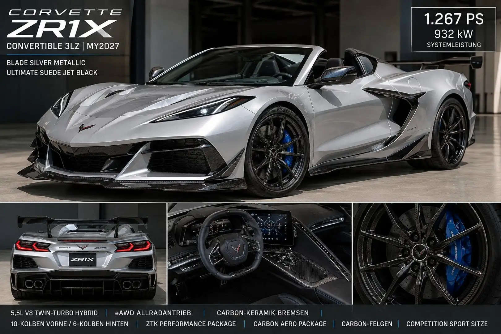 Corvette ZR1 ZR1X Corvette 1.267 PS | eAWD | Ank. Sept. Silber - 1