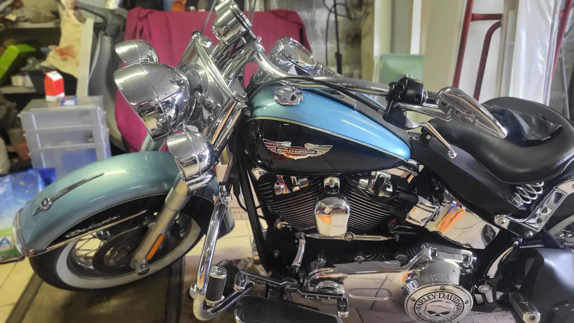 Harley-Davidson Softail Heritage Deluxe Bleu - 2