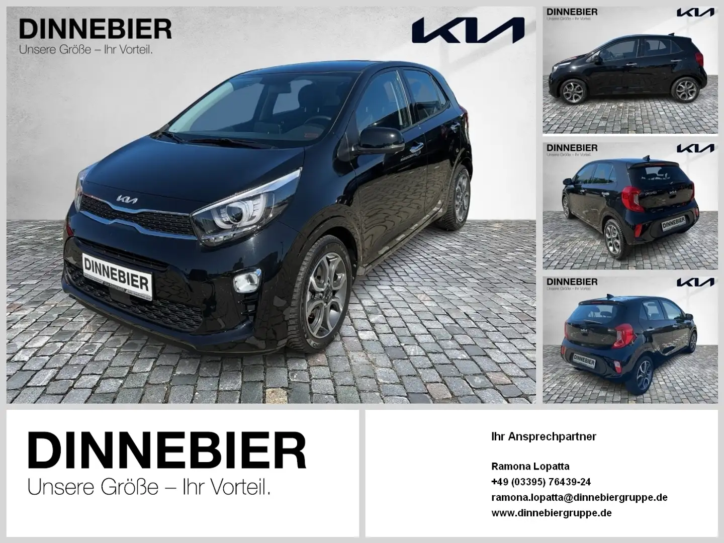Kia Picanto 1.2 Spirit Automatik+Navi+Kamera+SHZ Schwarz - 1