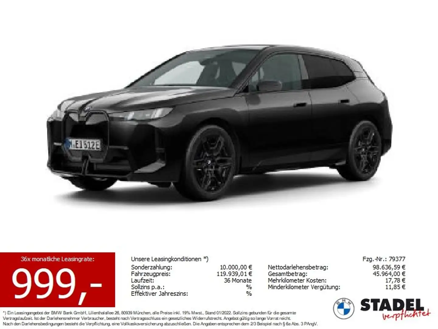 BMW iX xDrive60 M Sportpaket Schwarz - 1