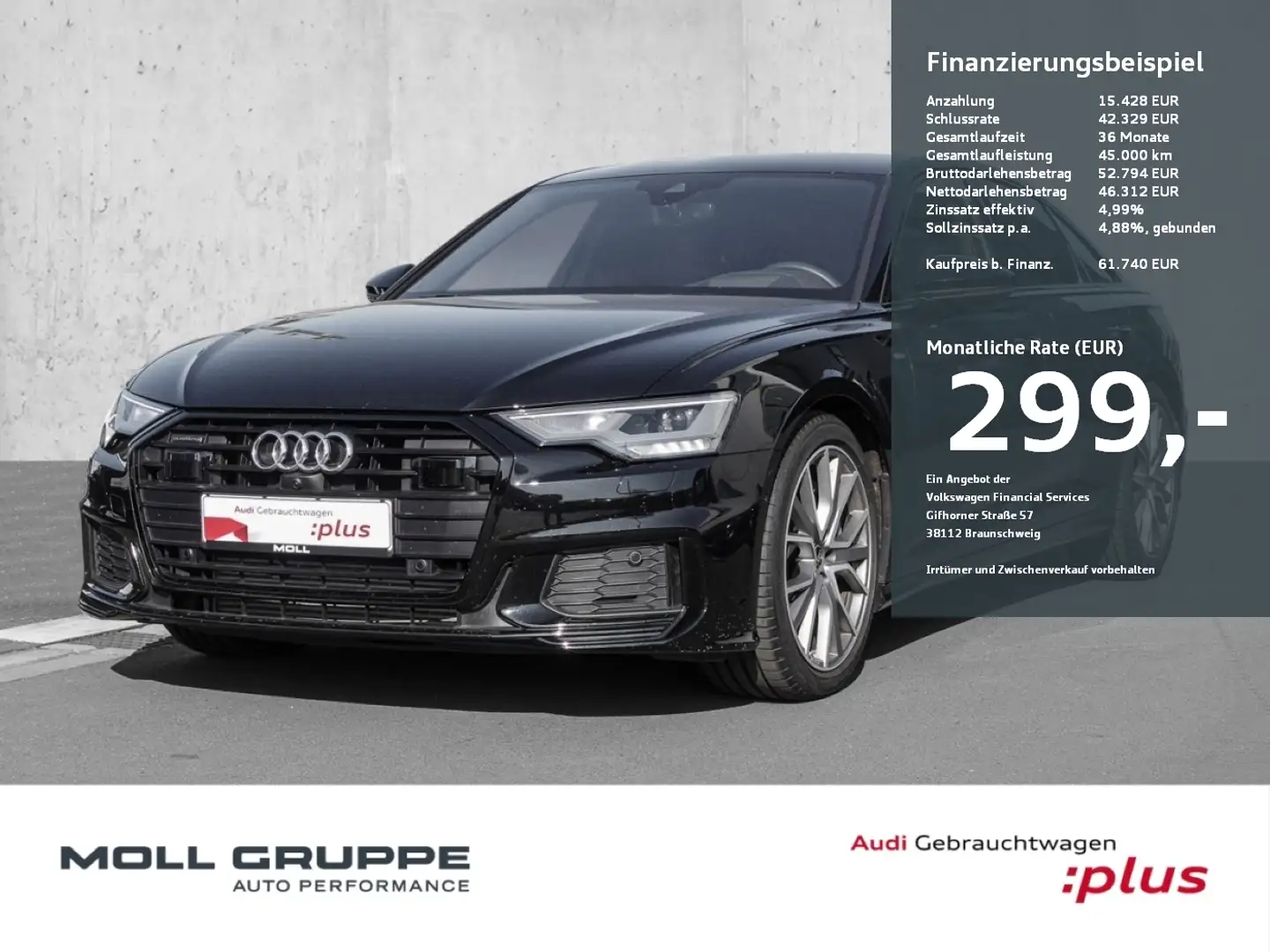 Audi A6 Limousine S line Sport 55 TFSI quattro S tronic Schwarz - 1