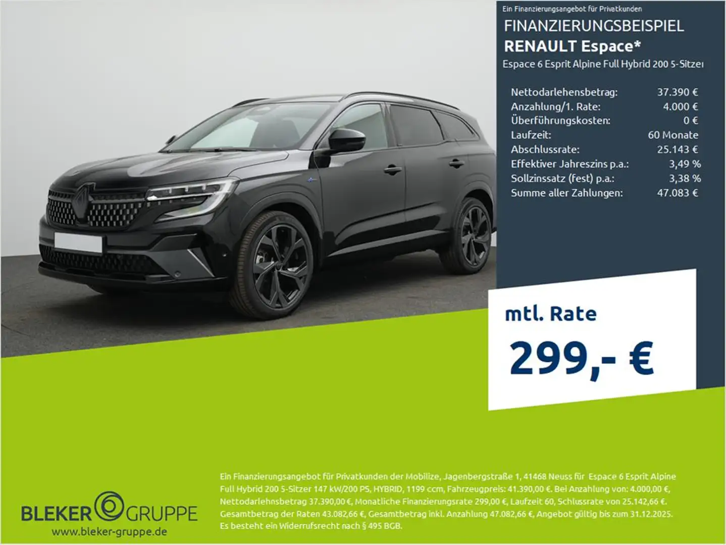 Renault Espace 6 Esprit Alpine Full Hybrid 200 5-Sitzer Wit - 1