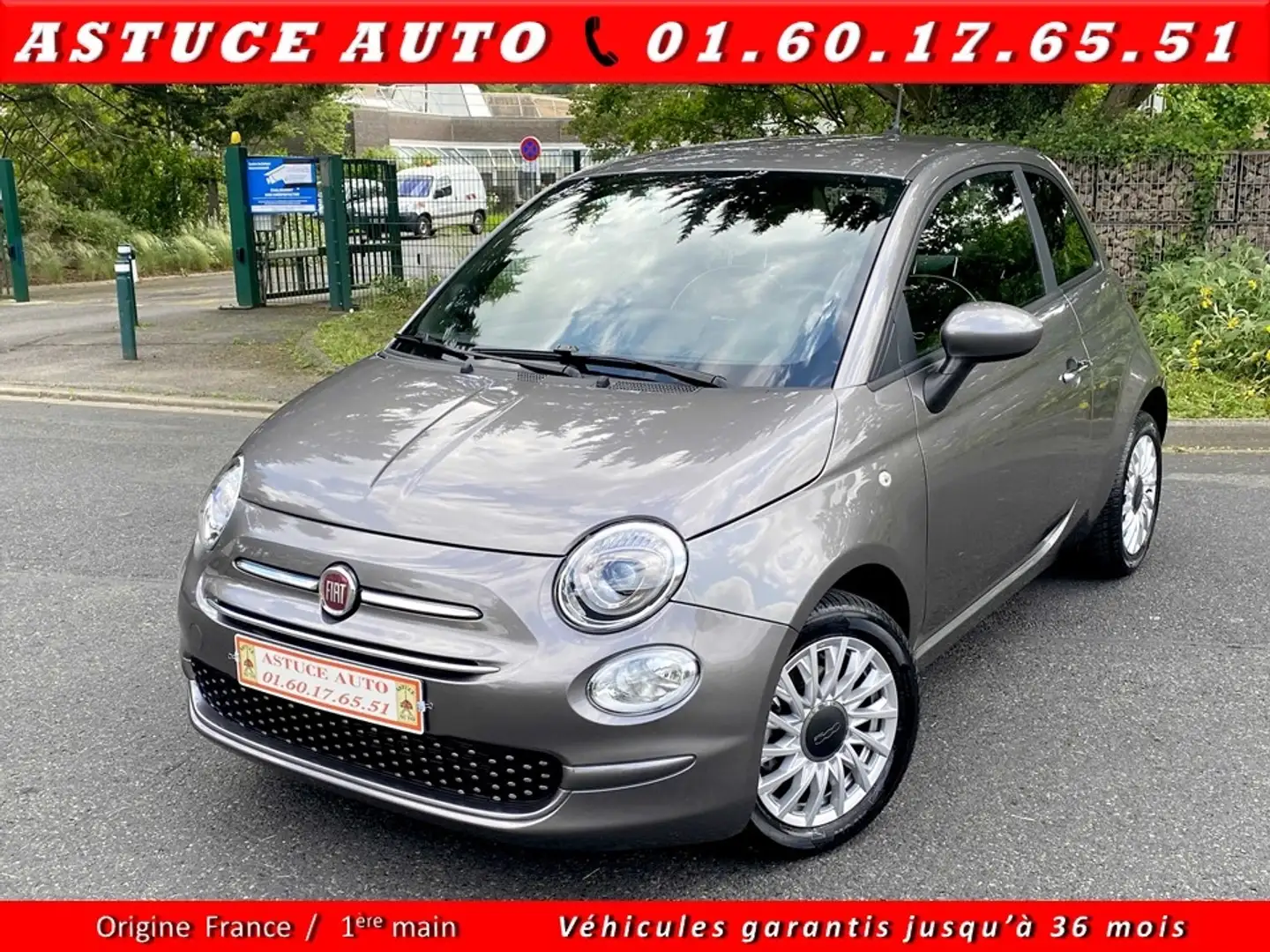 Fiat 500e 1.2 8V 69CH ECO PACK LOUNGE Gris - 1