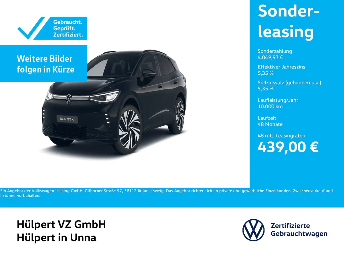 Volkswagen ID.4 GTX 4X4 WÄRMEPUMPE PANO AHK CAM ACC LM21 Schwarz - 1