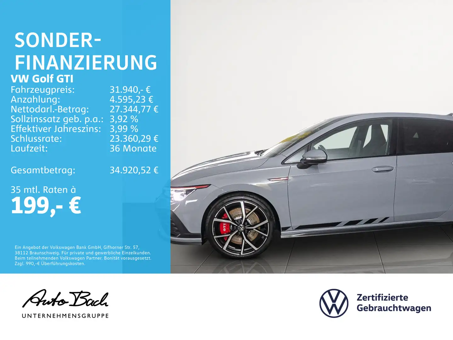 Volkswagen Golf GTI Golf VIII GTI Clubsport 2.0 TSI DSG, Navi, LED-M Grau - 2