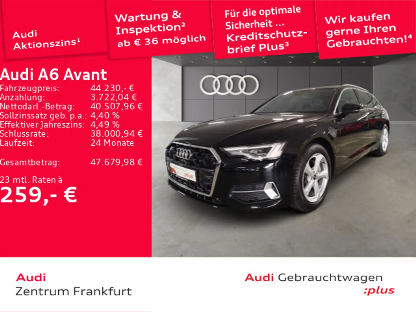 Audi A6 40 TDI advanced  S tronic LED Navi DAB Schwarz - 1
