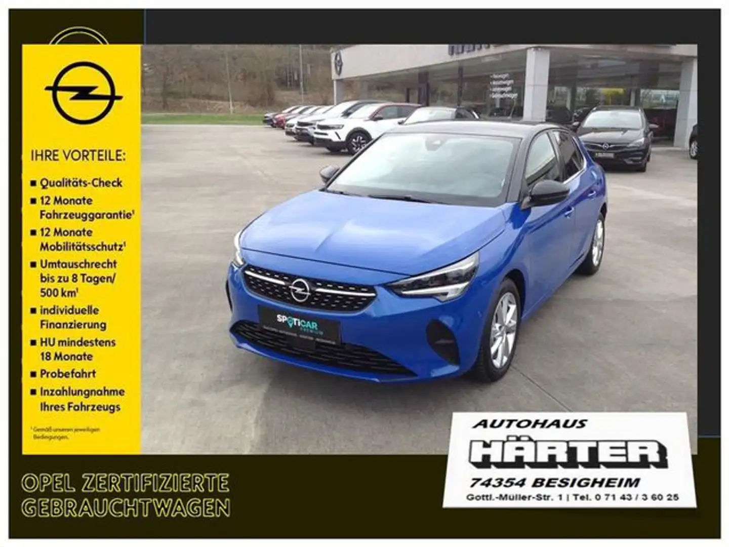 Opel Corsa 1.2 Turbo Elegance LED-Scheinw. Kamera PDC V H SHZ Blau - 1