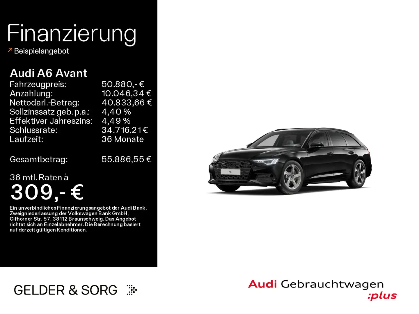Audi A6 45 TDI qu. advanced AHK*RFK*Matrix*Virt Schwarz - 1