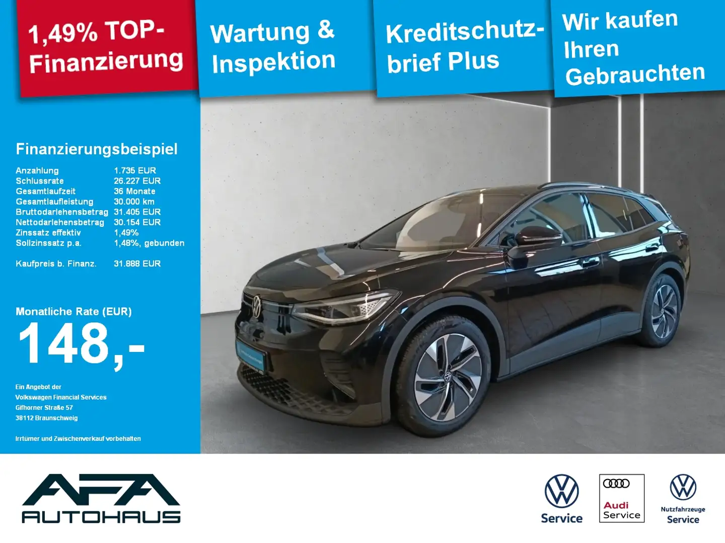 Volkswagen ID.4 Pure Performance 55kWh Pano*Matrix*Navi*ACC Noir - 1