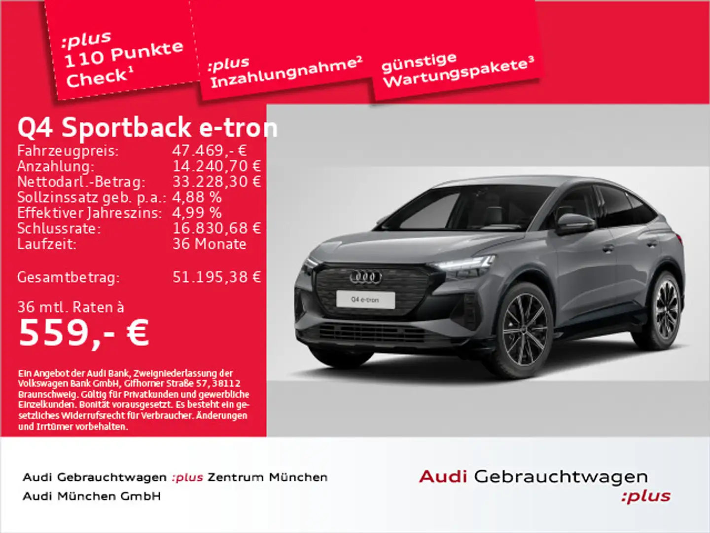 Audi Q4 e-tron 45 advanced Matrix/Navi+/AHK Grau - 1