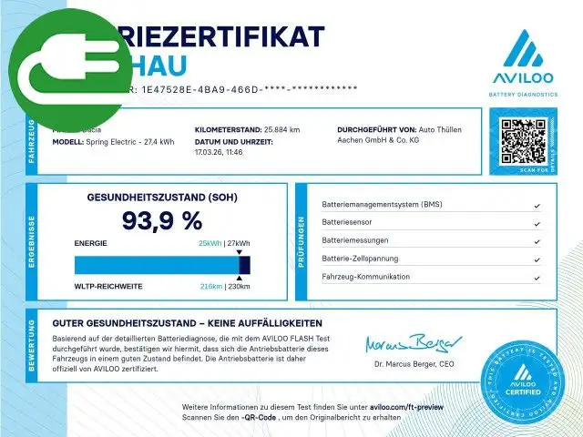 Dacia Spring Electric Essential CCS Kamera Navi Klima