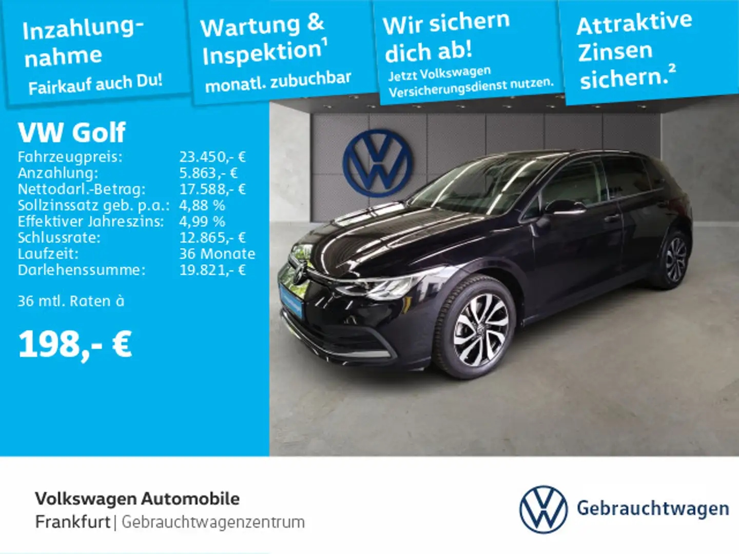 Volkswagen Golf VIII 2.0 TDI DSG Life Navi LED DAB+ FrontAs Zwart - 1