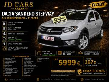SANDERO STEPWAY 0.9 TCE ‼️GARANTIE 1 AN CTOK‼️