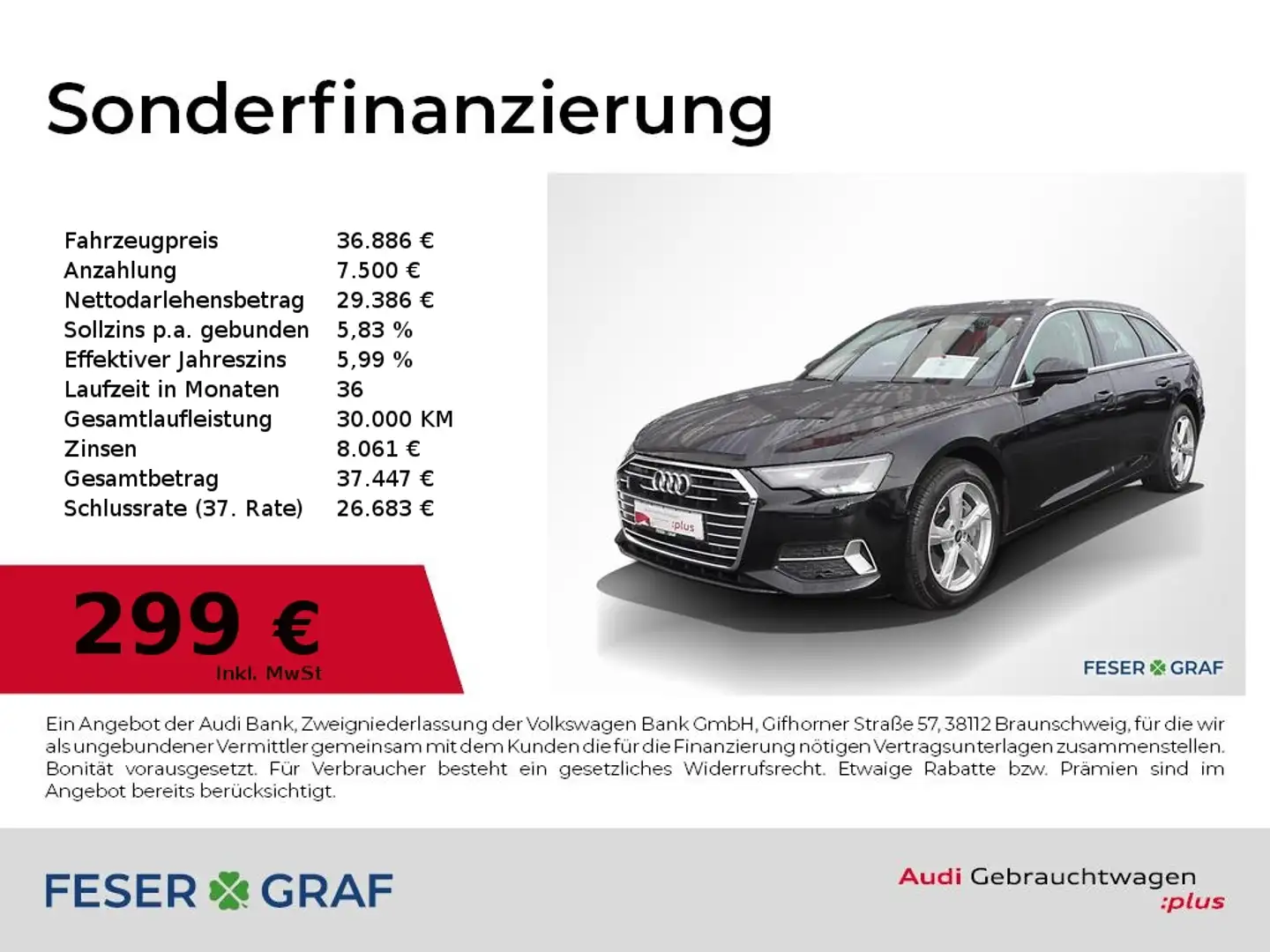 Audi A6 Avant Sport 45 TFSI HuD/LED/ACC/Pano/R-Kamera Schwarz - 1