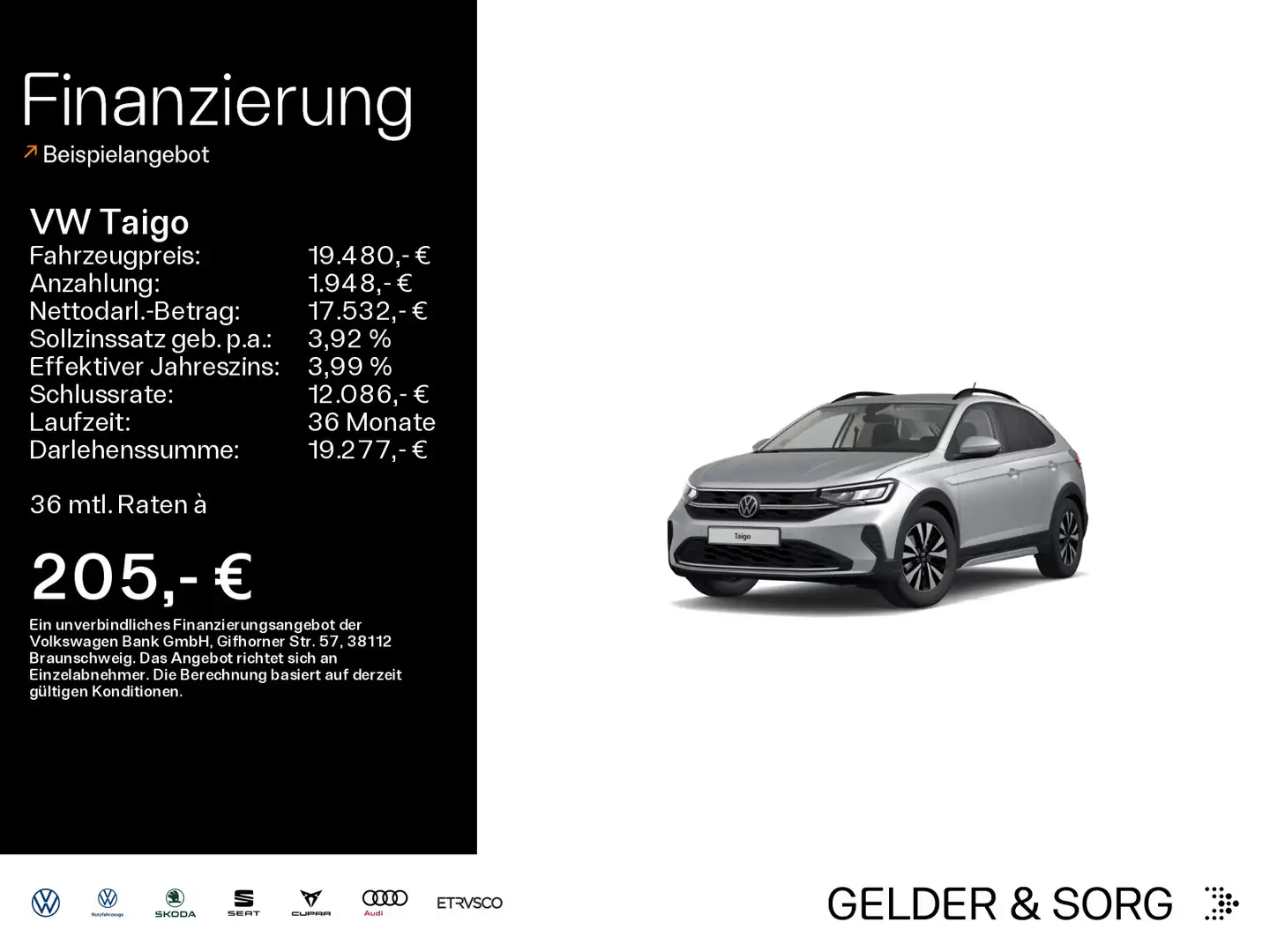 Volkswagen Taigo Life TSI AHK*ACC*Navi*Virtual*RFK Argent - 1