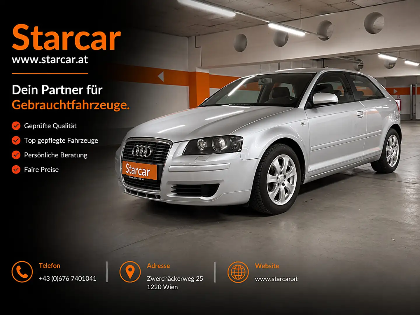 Audi A3 1,9 TDI e DPF *VOLLLEDER*XENON*KLIMA* Grau - 1