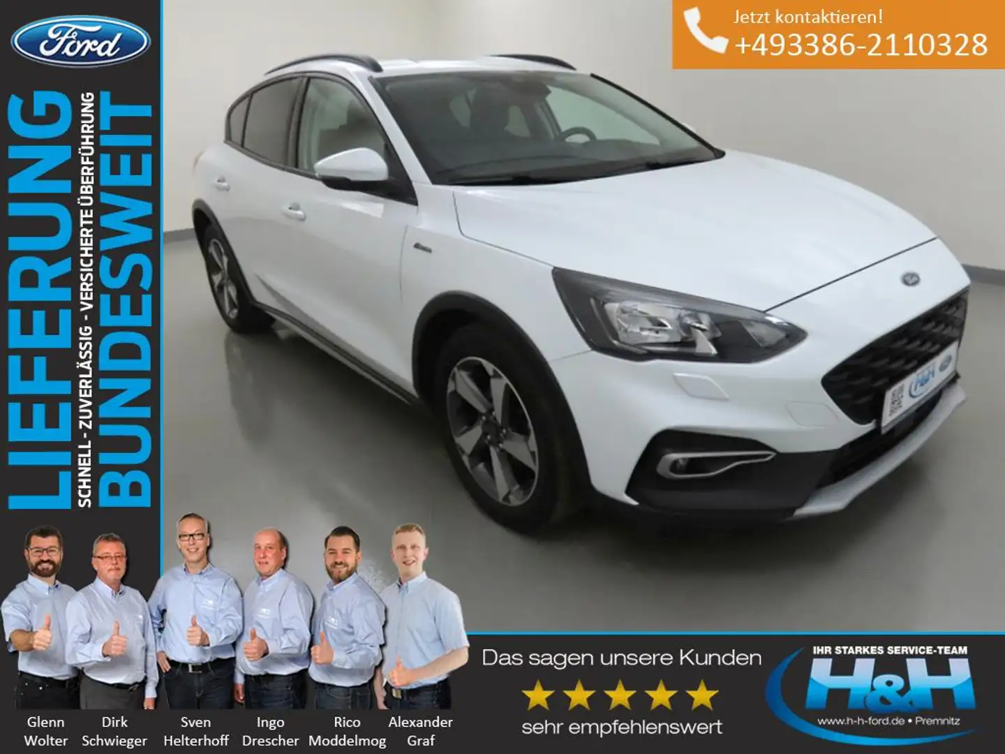 Ford Focus 1.0 EcoB Aut. Active Teil-LED+SHZ+Kamera Blanc - 2