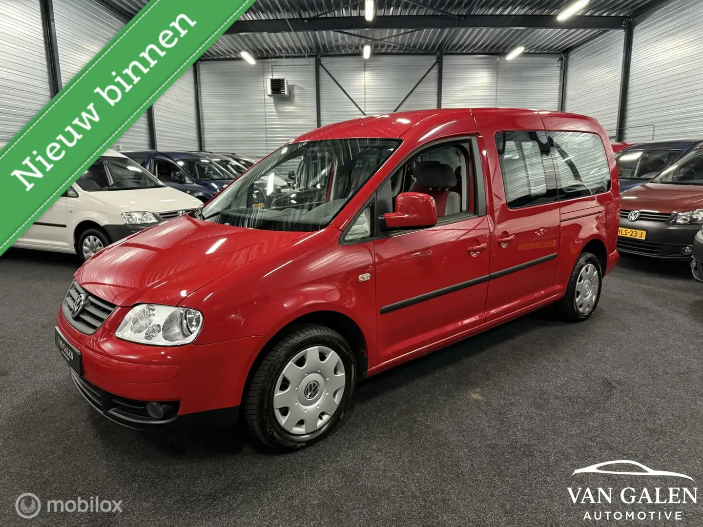 Volkswagen Caddy Maxi 1.6 Trendline 7p Cruise|Trekhaak|APK✅ Rood - 1