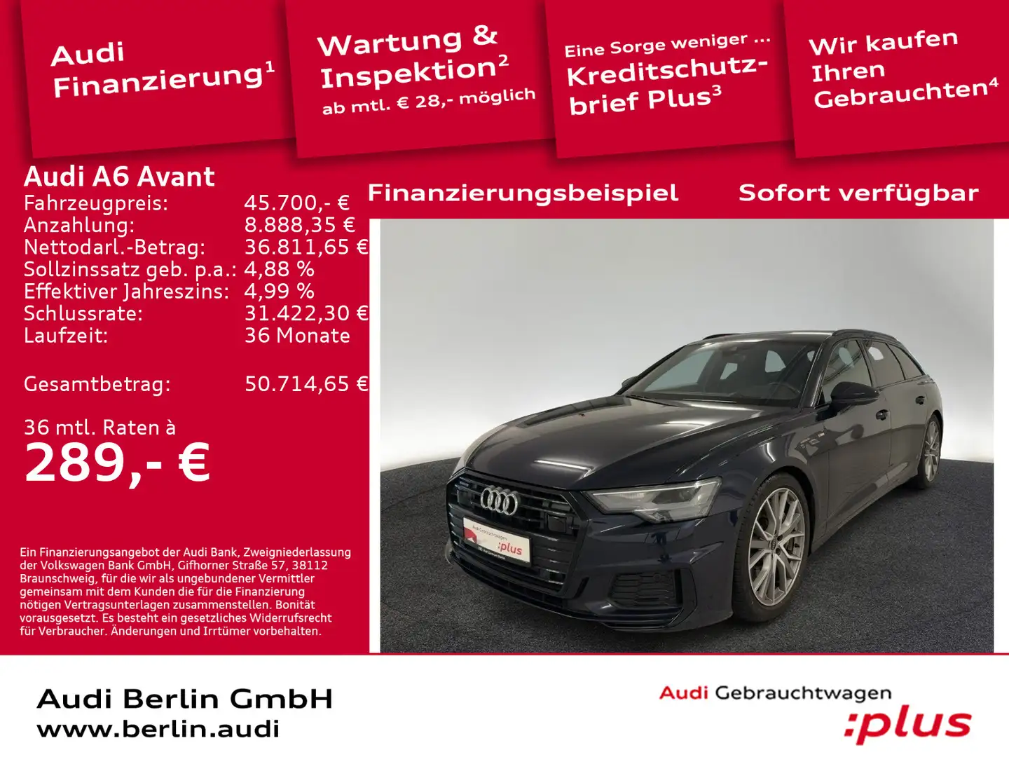 Audi A6 sport 55 TFSI qu. S tr. LED RFK HUD AIR Blau - 1
