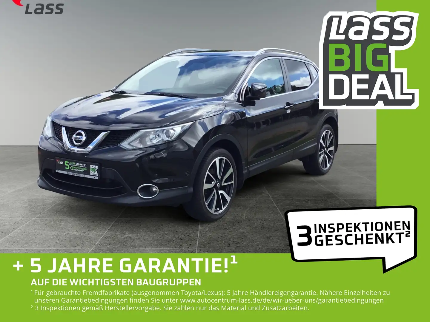 Nissan Qashqai 1.2 Visia Navi, 360 Grad Kamera Zwart - 1