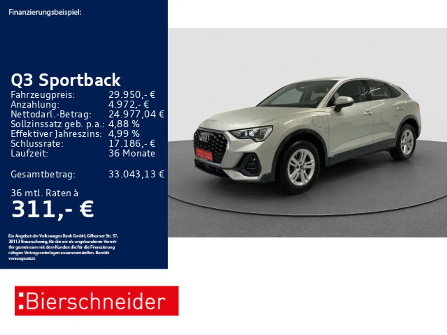 Audi Q3 45 TFSI e NAVI SHZ PDC VC Zilver - 1