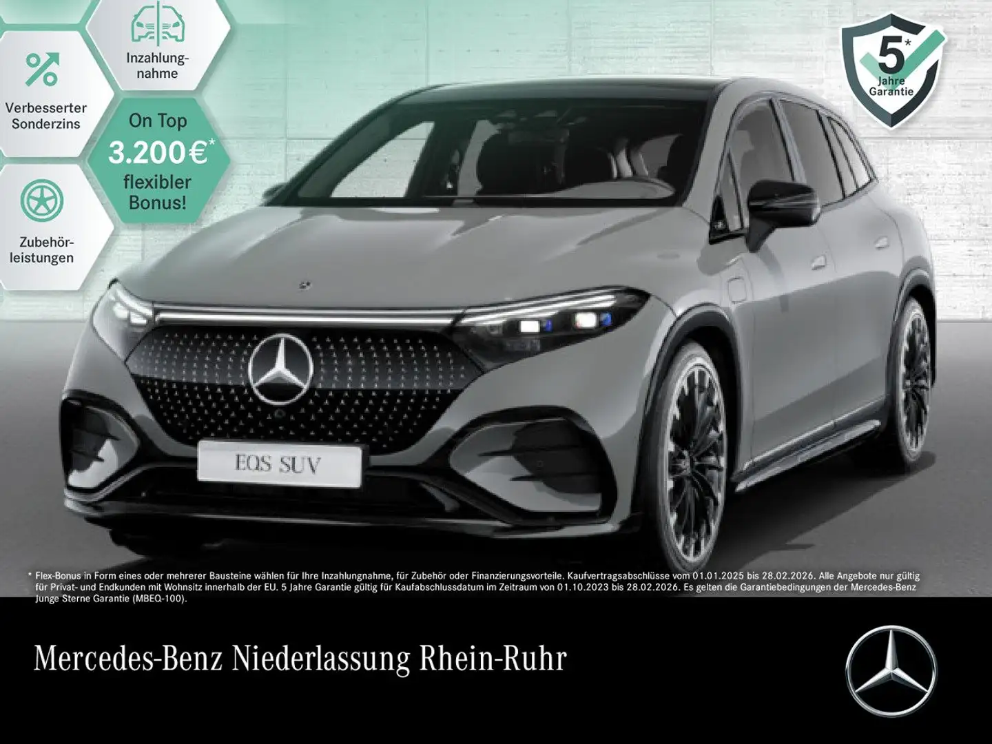 Mercedes-Benz EQS SUV EQS 580 4Matic AMG Fahrass 360° Pano Burmester HUD Grau - 1