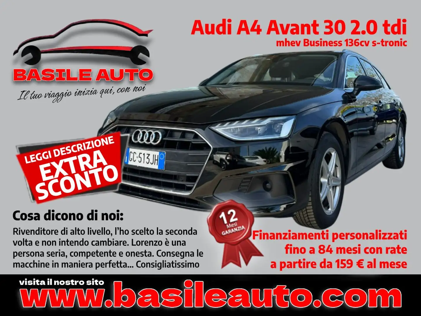 Audi A4 A4 Avant 30 2.0 tdi mhev 136cv s-tronic Nero - 1