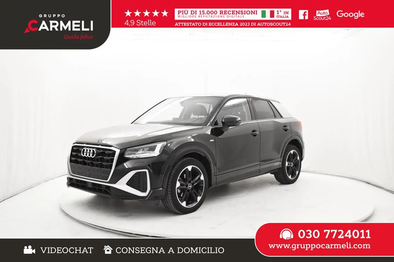 Audi Q2 30 TFSI S LINE MANUALE CERCHI 18,NAVI,VIRTUAL,FULL Nero - 1