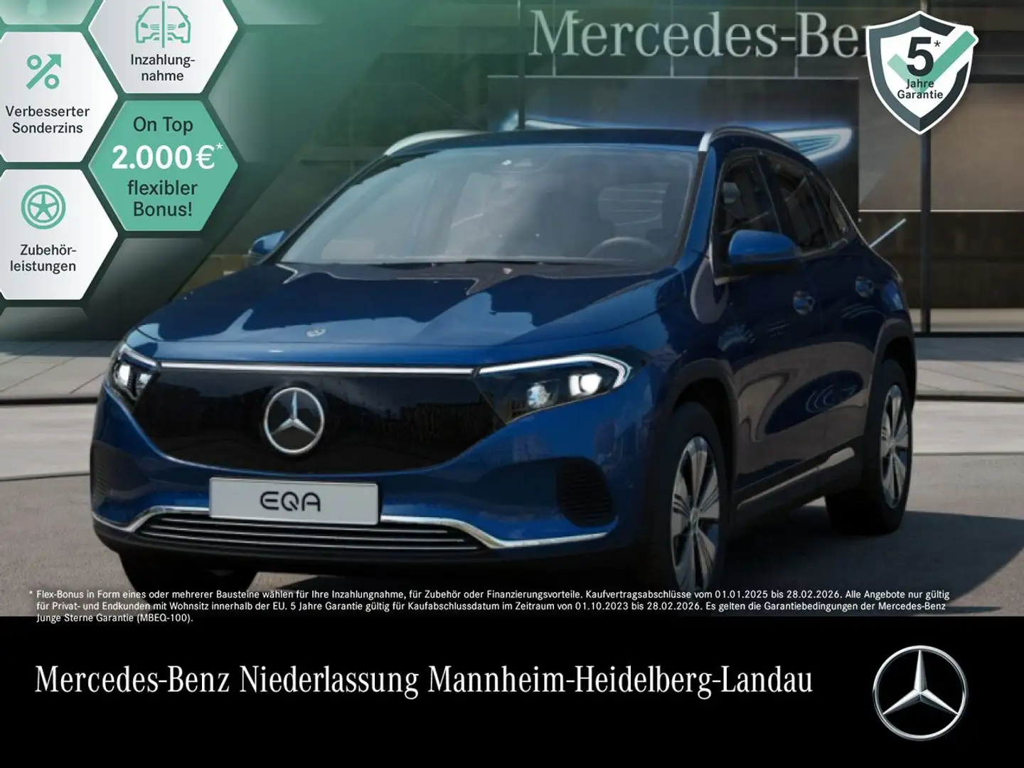 Mercedes-Benz EQA 300 4M PROG+ADVANCED+KAMERA+SPUR Blau - 1