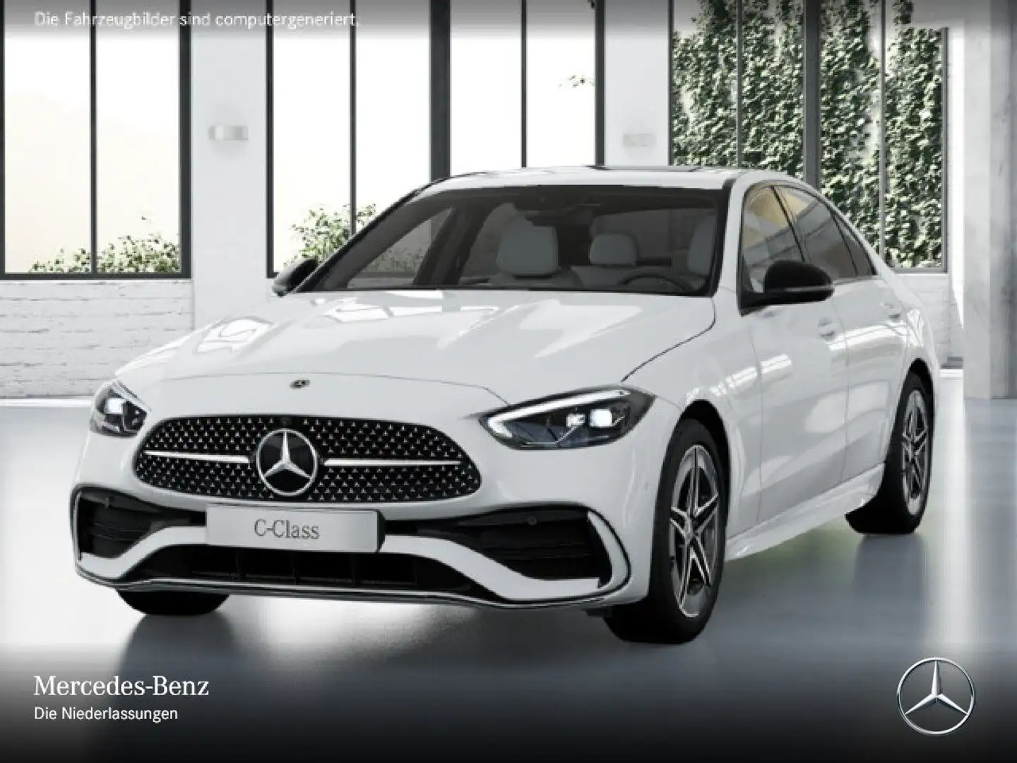 Mercedes-Benz C 200 AMG+NIGHT+360+LED+TOTW+KEYLESS+9G Blanc - 2