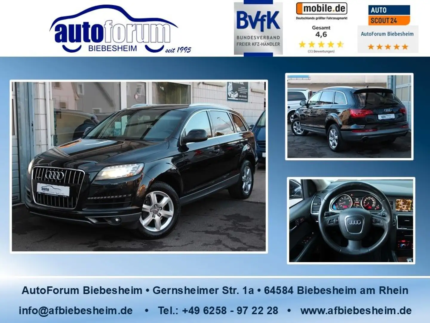 Audi Q7 3.0 V6 TFSI quattro Navi*Leder*Stndh*Bi-Xenon Schwarz - 1