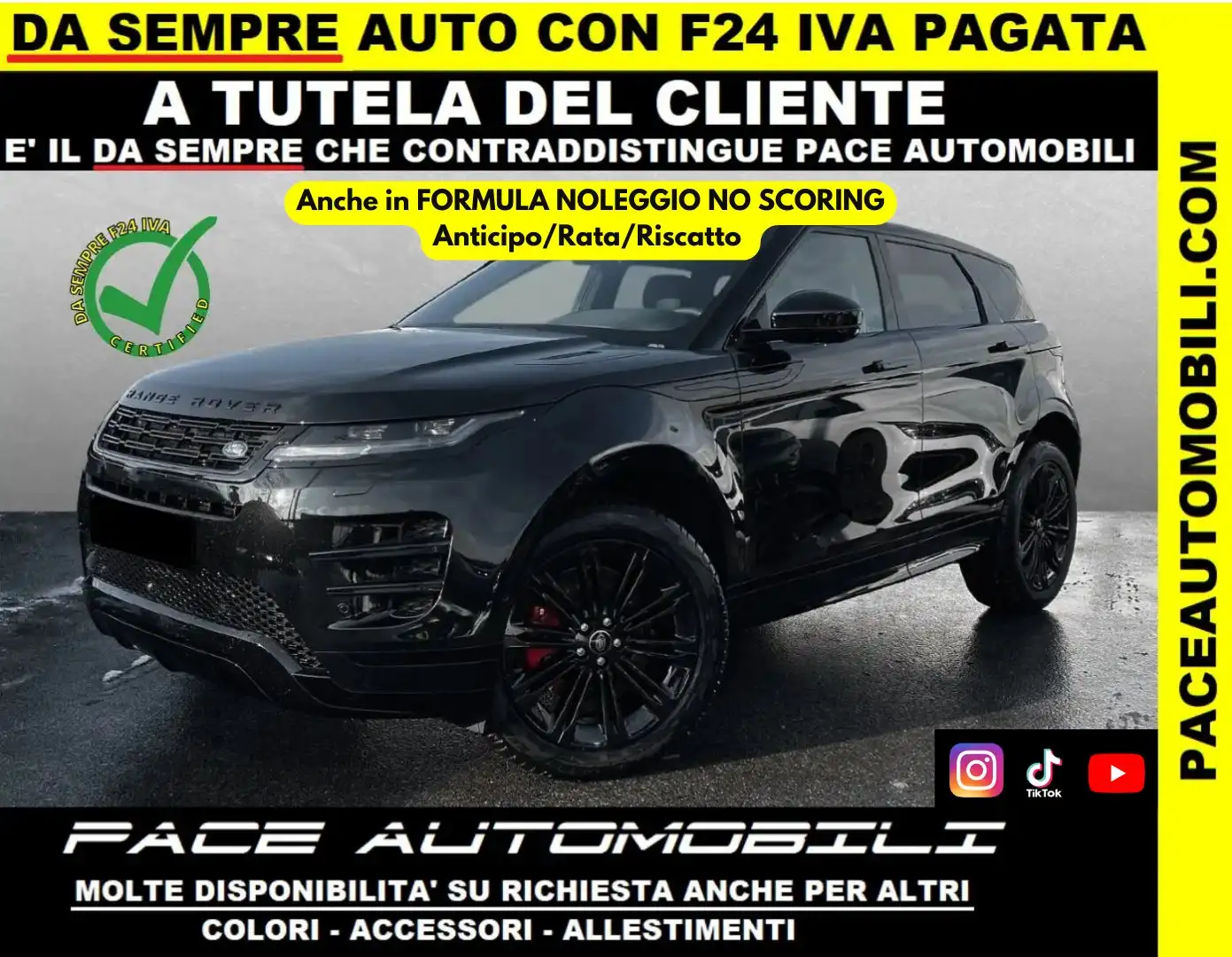 Land Rover Range Rover Evoque NEW SE AWD D165 RDYNAMIC R-DYNAMIC BLACK PACK 20" Nero - 1